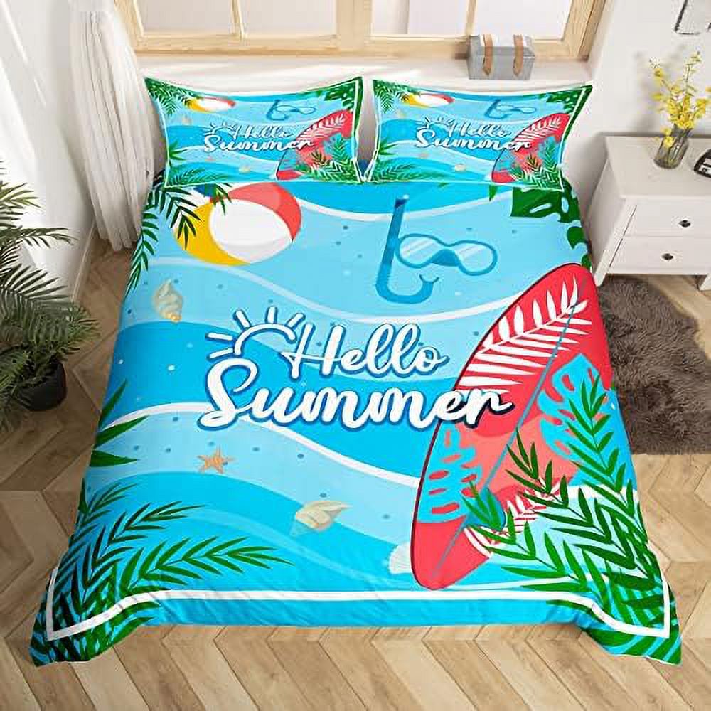 Anchor Kids Duvet Cover Set Full Size Compass Sailboat Rudder Ocean