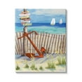 thumbnail image 1 of Anchor Leaning Beach Directions Sign Coastal Painting Gallery Wrapped Canvas Print Wall Art, 1 of 7
