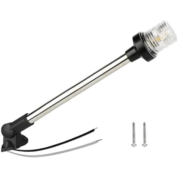 Anchor Light Boat Bimini Light Stern Light Marine Navigation Lights USCG 3 NM All Round White LED Fold Down 10-24 Volt 16 Inches for Pontoon$$Watercraft