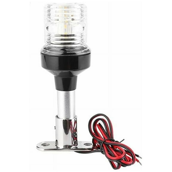 Anchor Light For Marine Boats, Aluminum Pole Offers Strength And Durability, Stainless Steel Base Ensures Stability, Waterproof To Ip67 Standards, Emergency Bulb Included For