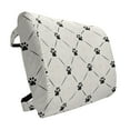thumbnail image 1 of Cat Lumbar Pillow, Classical Checkered Pattern with Cat Kitty Dog Paws Footprints Geometrical Design, Soft Back Cushion for Office Chairs with Adjustable Straps, 14" x 13", Cream Black, by Ambesonne, 1 of 7