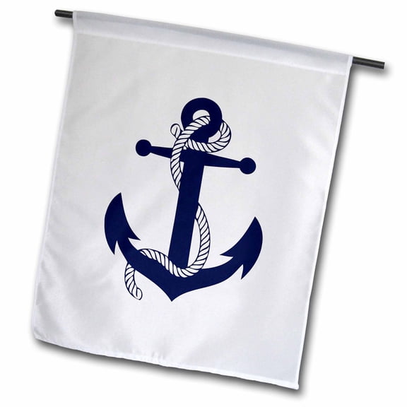 3dRose, Anchor. Navy., 12 x 18 inch Garden Flag