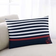 thumbnail image 1 of Anchor Navy Blue Queen Size Pillow Cover, Pillowcase Protectors with Zipper, Breathable Decorative Throw Pillow Case Cover, Red Nautical White Geometric Stripes Pillow Shams for Couch Sofa 20x30Inch, 1 of 8