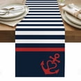 thumbnail image 1 of Anchor Navy Blue Table Runner - 72 Inch Long, Kitchen Dining Table Runner Dresser Scarves, Red Nautical White Geometric Stripes Farmhouse Decor for Coffee Tables Wedding Party Banquet, 1 of 8
