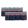 thumbnail image 1 of Anchor Navy Blue Valances for Windows, Decorative Rod Pocket Window Valance Curtains, Red Nautical White Geometric Stripes Short Curtain Drapes for Kitchen/Living Room, 2 Panels, 42" W x 18" L, 1 of 8