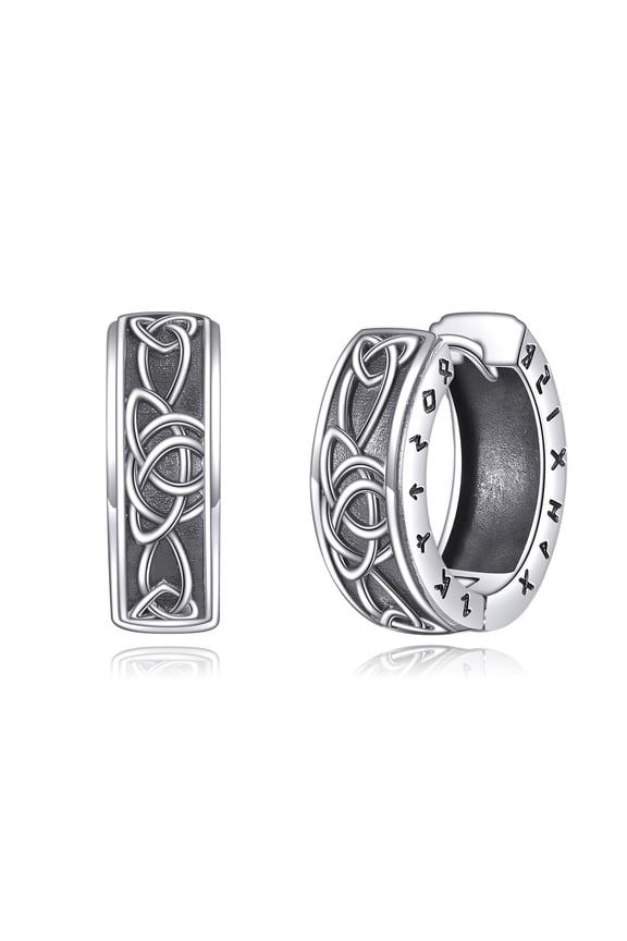 925 Sterling Silver Celtic Knot Hoop Earrings for Women