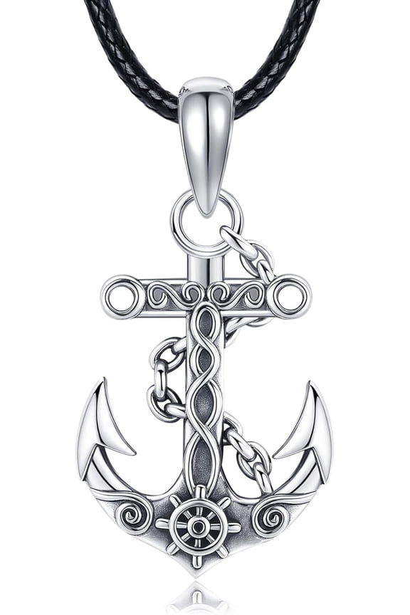 Anchor Necklace Sterling Silver Anchor Pendant Necklace Graduation Nautical Anchor Jewelry Gifts for Men Women