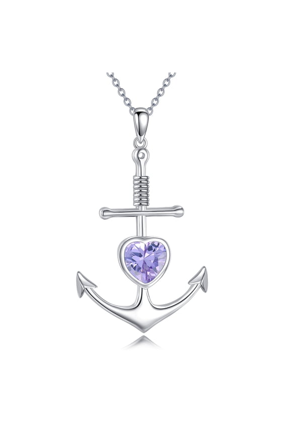 Anchor Necklace Sterling Silver Faith Hope Charity Pendant Heart Cross Anchor Jewelry Birthday Gifts for Women Men