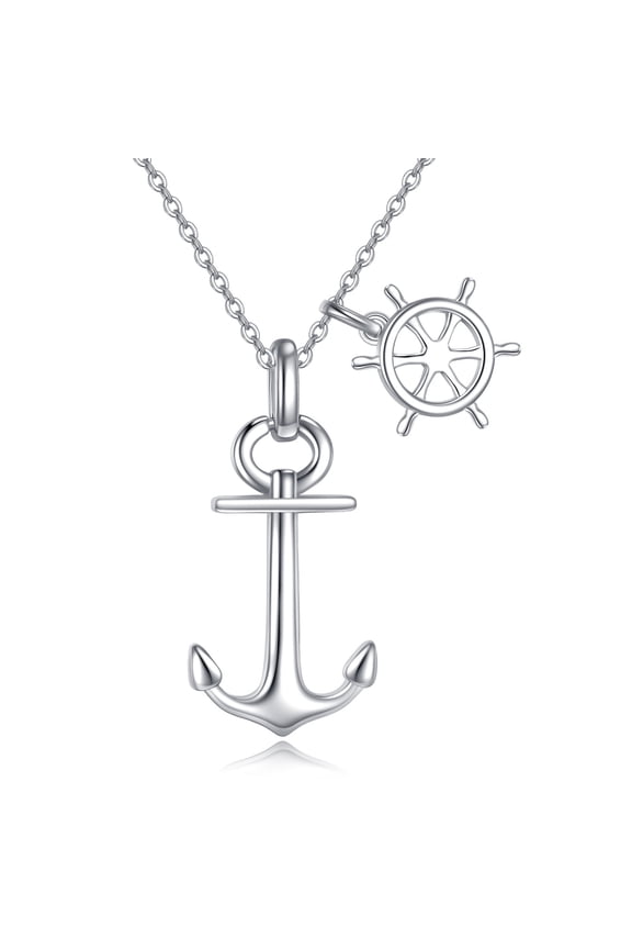 Anchor Necklace for Women Men 925 Sterling Silver Anchor Jewelry Sailor Nautical Jewelry Christmas Holiday Graduation Gift for Her