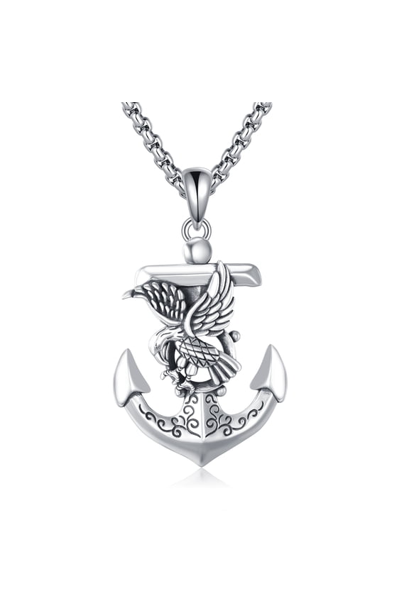 Anchor Necklaces for Women 925 Sterling Silver Eagle Anchor Cross Necklace Cross Jewelry Gifts for Men