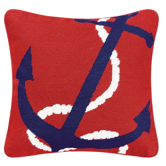 Anchor Needlepoint Accent Pillow Decor