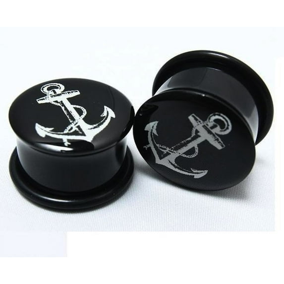 Anchor O-Ring Acrylic Gauges/Plugs 4G (5MM) 2 Piece (1 Pair) (B/1/3/48)