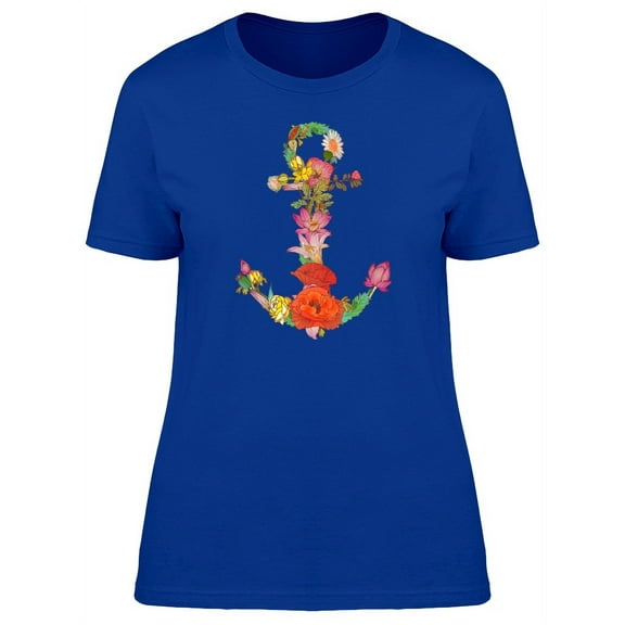 Anchor Of Flowers T-Shirt Women -Image by Shutterstock, Female x-Large