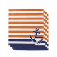 thumbnail image 1 of Anchor Orange Cloth Napkins Set of 4 Reusable Dinner Napkins, Modern Navy Blue White Striped Nautical Cocktail Napkin Washable Table Napkins for Wedding/Holiday Party/Baby Shower 20"x20", 1 of 7