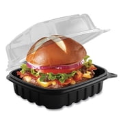 Anchor Packaging 4666611 Culinary Basics Microwavable Container, 18 Oz, 6.36 X 6.18 X 2.96, Clear/black, 420/carton