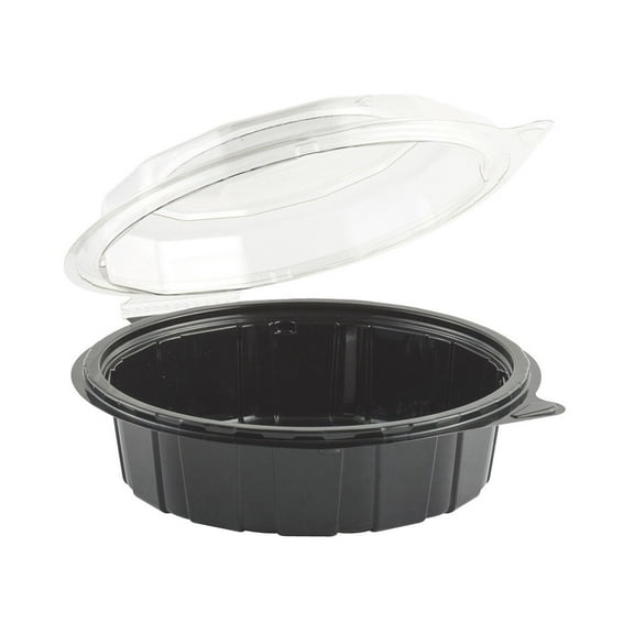 Anchor Packaging Gourmet Classics Recycled-PET Food Container Black/Clear, 26 oz. | 100/Case