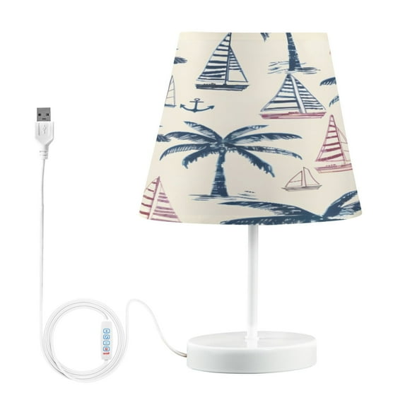 Anchor Palm Tree Ship Desk Lamp LED Table Nightstand Lamps with 3 Color Temperatures for Home Bedroom Living Room Decor 8x12