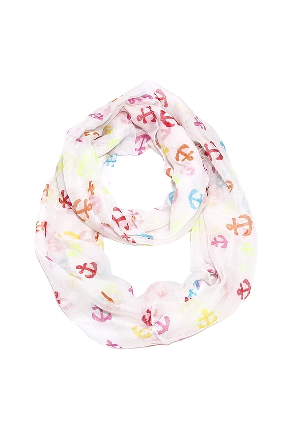 Anchor Pattern Infinity Loop Scarf Mix Anchor Lightweight