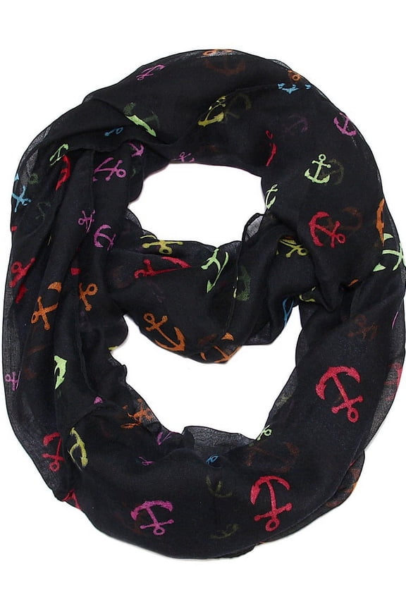 Anchor Pattern Infinity Loop Scarf Mix Anchor Lightweight