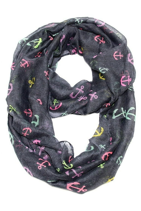 Anchor Pattern Infinity Loop Scarf Mix Anchor Lightweight
