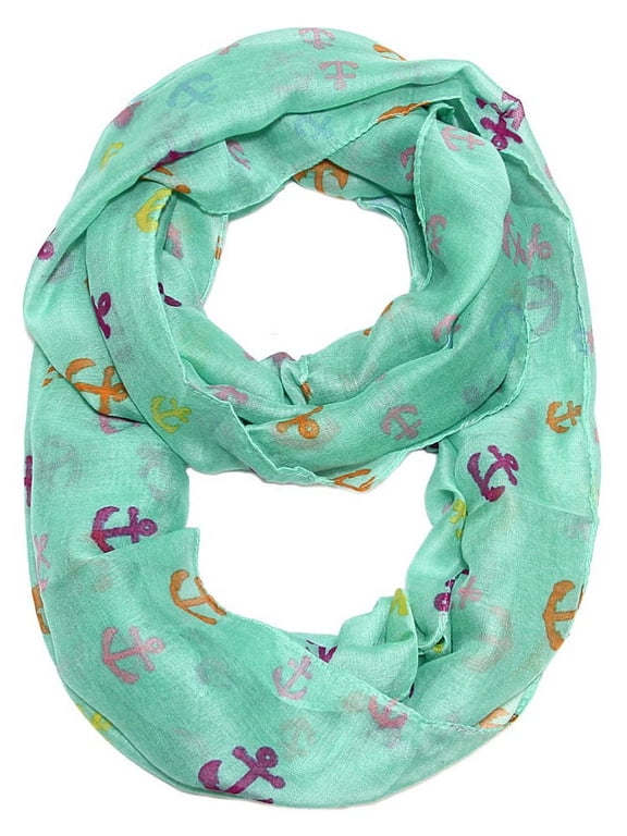 Anchor Pattern Infinity Loop Scarf Mix Anchor Lightweight