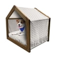 thumbnail image 1 of Anchor Pet House, Maritime Pattern with Sea and Little Red Hearts Romance Love Ocean, Outdoor & Indoor Portable Dog Kennel with Pillow and Cover, 5 Sizes, Blue Red White, by Ambesonne, 1 of 5