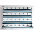 thumbnail image 1 of Anchor Pillow Sham Borders with Stripes and Anchor Figures Hipster Design Retro Style Maritime, Decorative Standard Queen Size Printed Pillowcase, 30 X 20 Inches, Blue Black White, by Ambesonne, 1 of 2