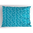 thumbnail image 1 of Anchor Pillow Sham Stylized Pattern Cruise Sail Ocean Sea Travel Theme Vintage Design Summer Season, Decorative Standard King Size Printed Pillowcase, 36 X 20 Inches, Blue White, by Ambesonne, 1 of 2
