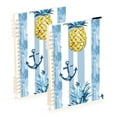 thumbnail image 1 of Anchor Pineapple Striped Ring Binder Notebook Journey Note Diary College Ruled Spiral Notebook Study Loose Leaf Paper A5 60 Pages, 1 of 8