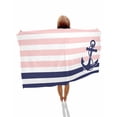 thumbnail image 1 of Anchor Pink Beach Towels Oversized Super Absorbent, Modern Navy Blue White Striped Nautical Lightweight Bath Towel Quick Dry Sets For Bathroom/Pool/Rv Camping/Beach Play/Gym Room/Picnic 23"x47", 1 of 8