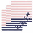thumbnail image 1 of Anchor Pink Kitchen Dish Towels for Drying Dishes Set of 3, Modern Navy Blue White Striped Nautical Waffle Weave Microfiber Hand Tea Bathroom Towels Quick Dry & Absorbent Towel 12x12, 1 of 7
