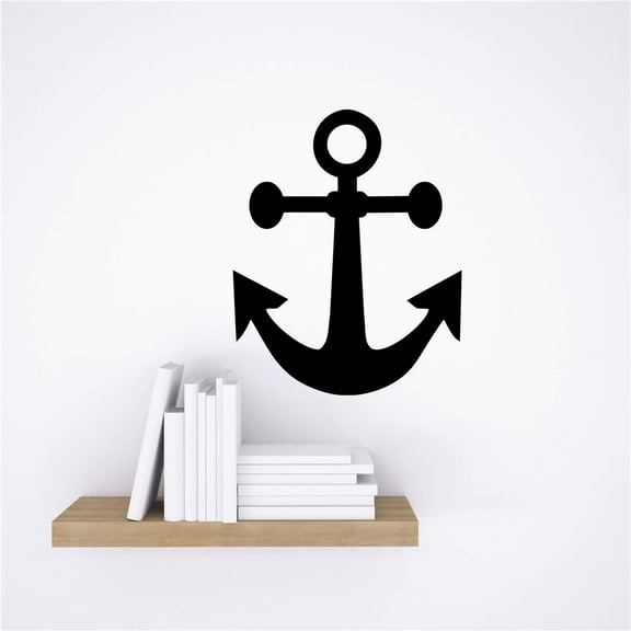 Anchor Pirate Ship Boat Ocean Shark Sea Great White Trout Whale Ell Bass Boat Dolphin Whale Holiday Gift Decorating Girl Boy Bedroom Wall Decal Sticker - Size: 13 Inch x 18 Inch