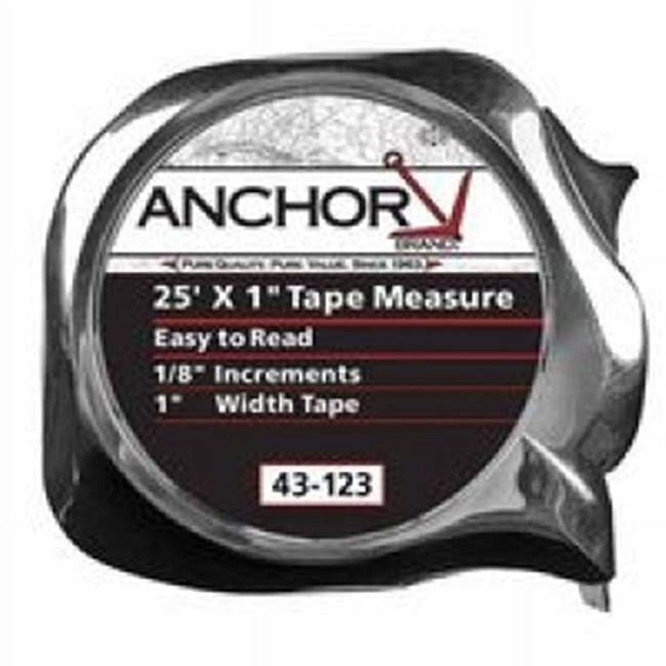 Anchor Products Easy to Read Tape Measures, 1" x 25 ft, Orange, EA (103-43-129)