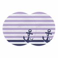 thumbnail image 1 of Anchor Purple Round 13 Inch Placemats Set of 2, Modern Navy Blue White Striped Nautical HeatResistant Non Slip Place Mats for Dining Table, Wipeable Braided Kitchen Table Mats for Housewarming, 1 of 9