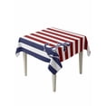 thumbnail image 1 of Anchor Red Table Cloth, Modern Navy Blue White Striped Nautical Waterproof Tablecloth for Square Tables, Reusable Washable Fabric Table Cover for Restaurant Kitchen Dining Tables 60"x60", 1 of 6