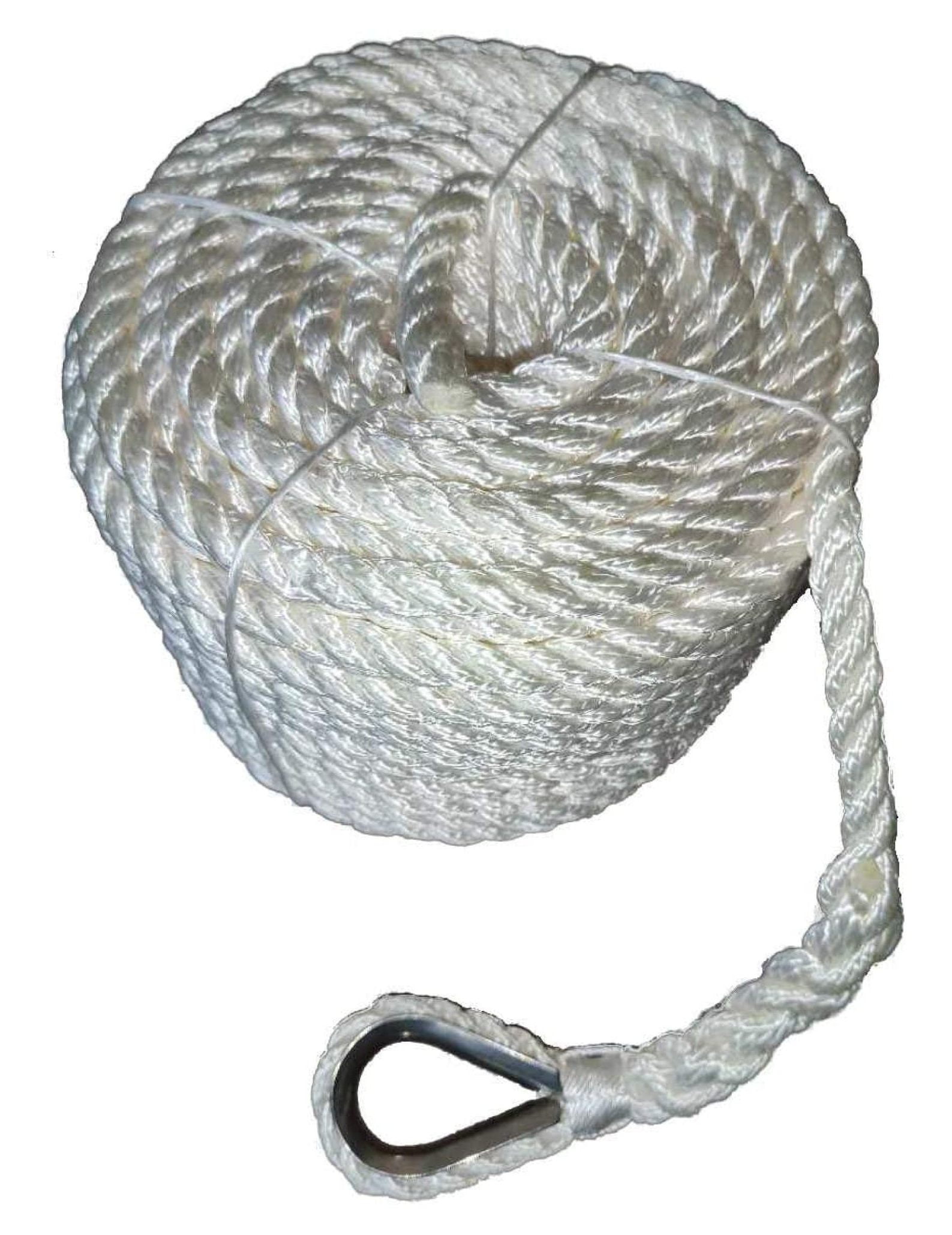 Anchor Rope 5/16 inch x 100 ft - Twisted 3 Strand Nylon Marine Rope ...