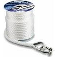 thumbnail image 1 of Anchor Rope Braided Anchor Line(White, 3/8" x 100') Premium Solid Braid MFP Boat Rope with Stainless Steel Thimble & Shackle, Quality Marine Line, Boat Accessories, 1 of 6