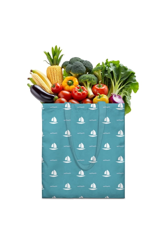 Anchor & Rope Design Reusable Shopping Bag - Foldable, Washable & Spacious Eco-Friendly Tote for Groceries
