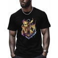 thumbnail image 1 of Anchor Rope Men's T Shirts Yellow Flame T-Shirt for Men Crew Neck Tees Cotton Tops, Black, S, 1 of 7