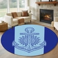 thumbnail image 1 of Anchor Round Living Room Rugs 6 ft, Summer Beach Washable Area Rug with Non-Slip Sturdy Edge Binding Round Carpet for Kitchen Office Bedroom, 1 of 9