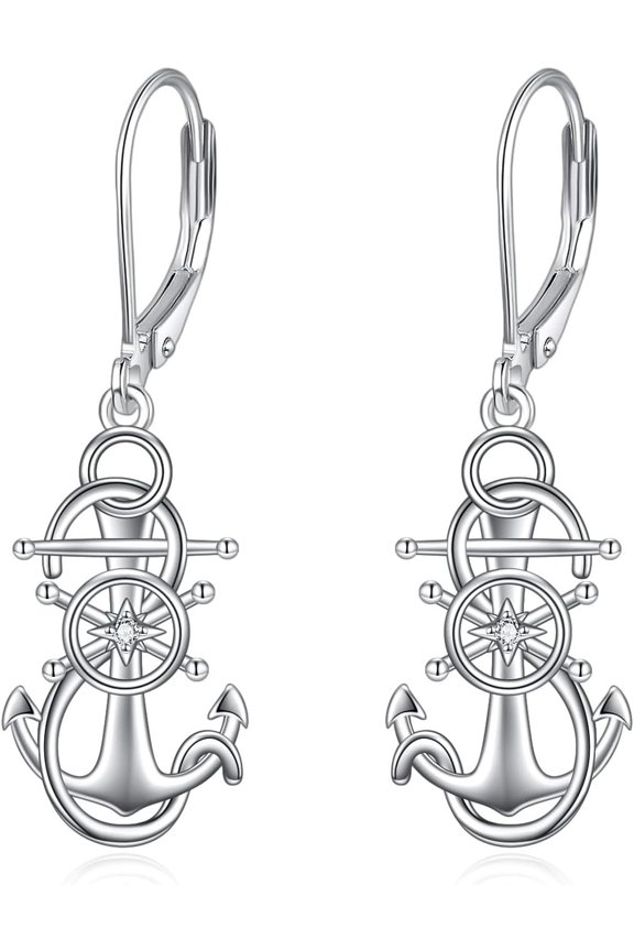 Anchor/Sea Turtles/Frog/Cowboy Earrings Sterling Nautical Drop Earrings Steering Sea Nautical Theme Gifts for Women