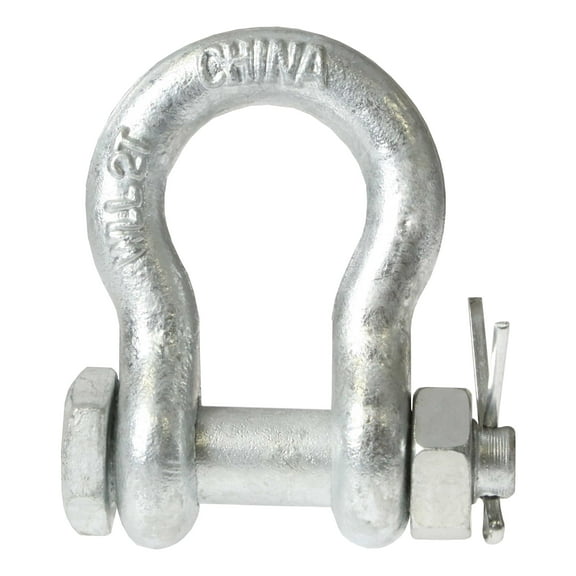 US Cargo Control 1-1/4 Inch Galvanized Bolt Type Anchor Shackles - Each with a 12 Ton Capacity