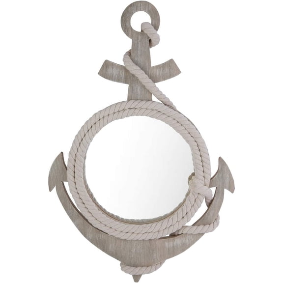Anchor Shape Mirror with Rope L15.75 x H23.625 x 1 Grey
