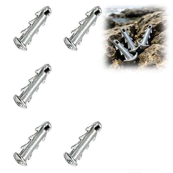 Anchor Shaped Sea Urchin Bait Sinker, Anti-Slip Locking Hook Saltwater Fishing Weight, 3/32 1/8 3/16 oz for Bottom Fishing Rig(Small,5PCS)