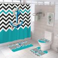 Anchor Shower Curtain Sets NonSlip Rug Toilet Cover Bath Mat l Anchor Modern Stripes Waterproof