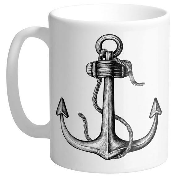 Anchor Sketch Coffee Mug 11oz White
