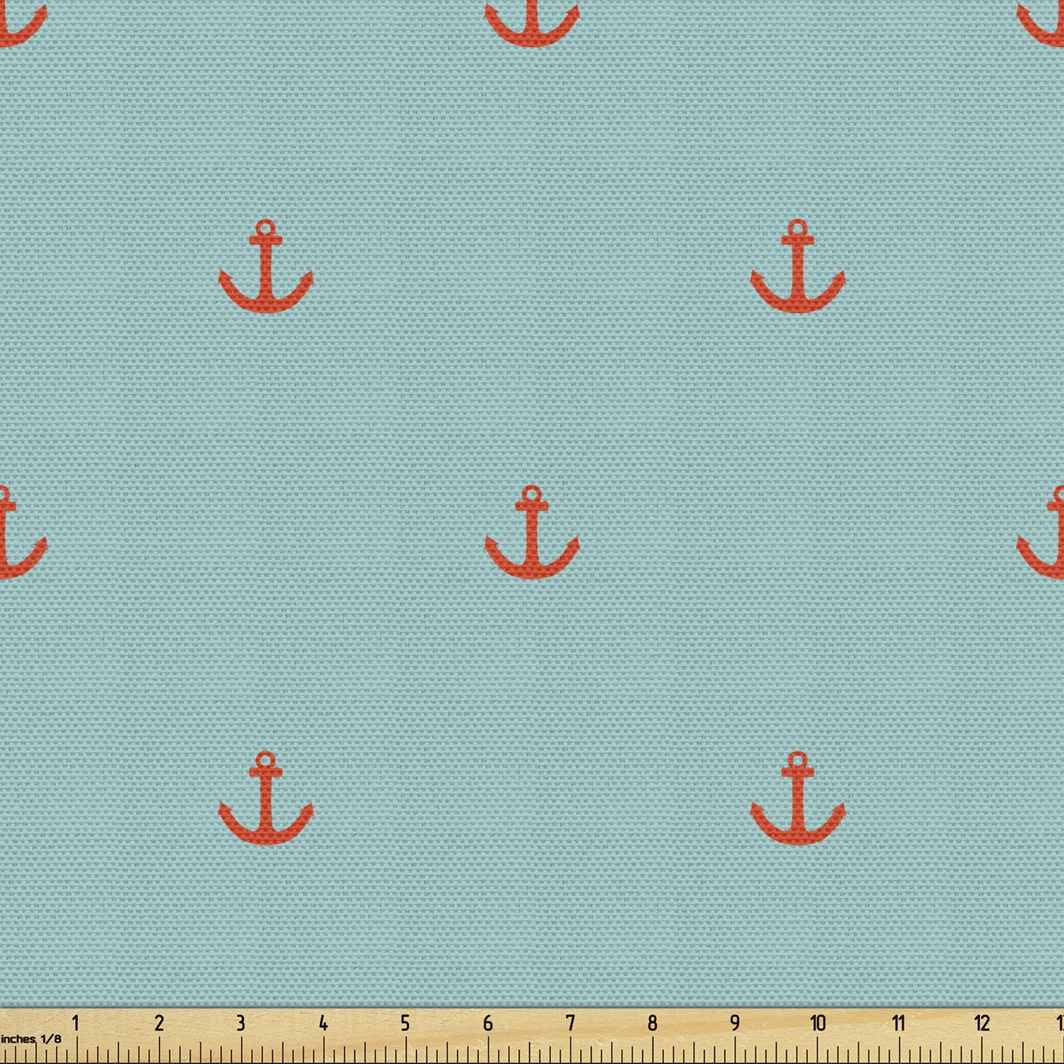 Ambesonne Anchor Fabric by the Yard Upholstery, Nautical Sailor Theme, 10 Yards, Pale Blue and ...