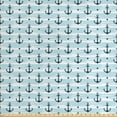 thumbnail image 1 of Ambesonne Modern Fabric by the Yard Upholstery, Pattern with Anchors, 2 Yards, Pale Blue Dark Green, 1 of 4