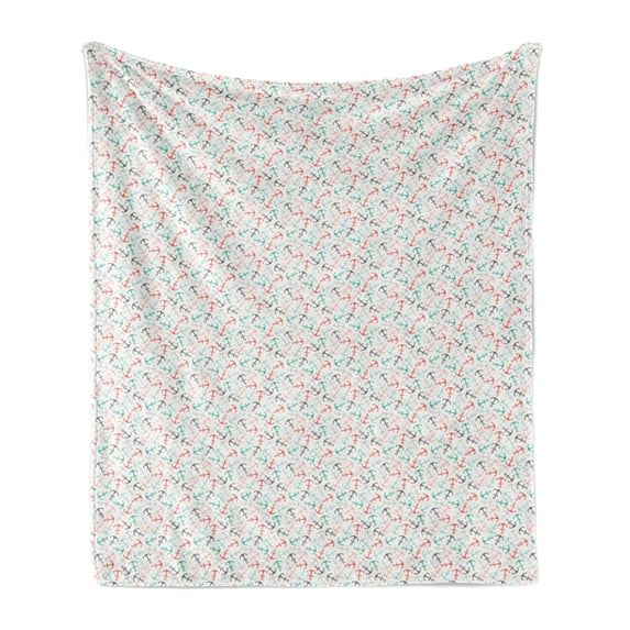 Anchor Soft Flannel Fleece Throw Blanket, Nautical in Retro Colors Yachting Theme Sailor Abstract Pattern Adventure, Cozy Plush for Indoor and Outdoor Use, 50" x 60", Multicolor, by Ambesonne
