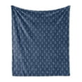 thumbnail image 1 of Anchor Soft Flannel Fleece Throw Blanket, Nordic Knitwear Theme Retro Scandinavian Winter Fashion Pattern Hipster Oceanic, Cozy Plush for Indoor and Outdoor Use, 50" x 70", Blue White, by Ambesonne, 1 of 5